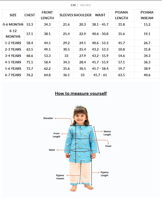 Size chart 1